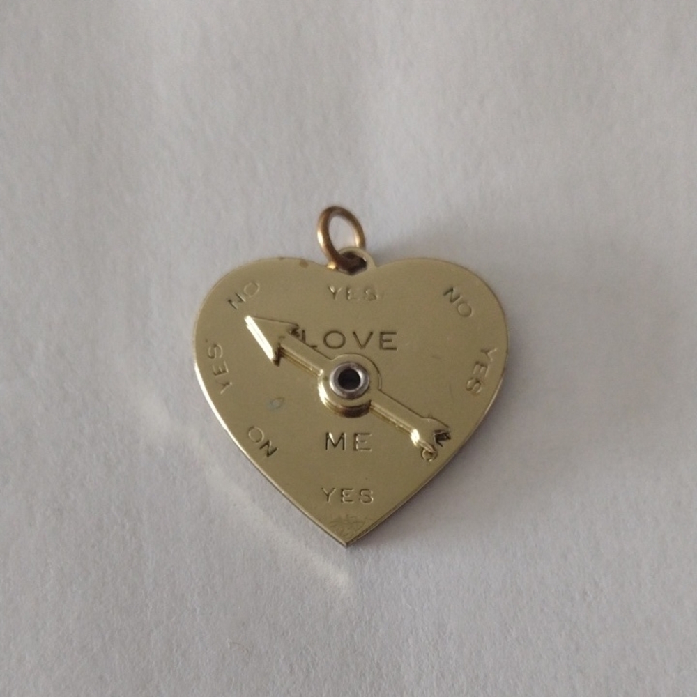 Gold Color Heart Spinner Pendant